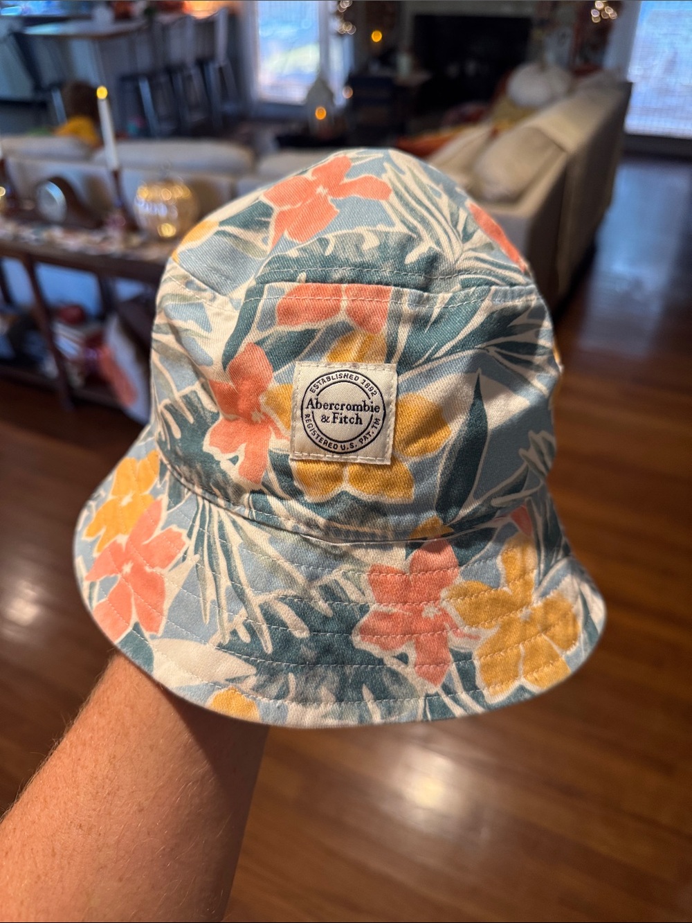 Abercrombie & Fitch Kids Floral Bucket Hat in Blue, Pink & Yellow